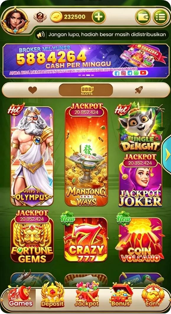 Tampilan utama aplikasi Aplikasi gowin Resmi dan Terpercaya di Android yang intuitif dan efisien.